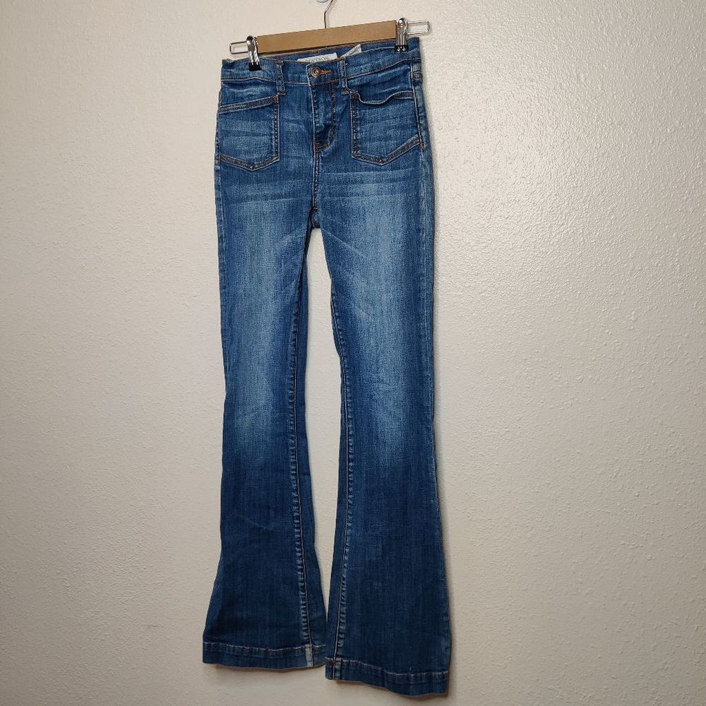 Stetson High Rise Medium Wash Boot Flare Jean Size 4 X Long